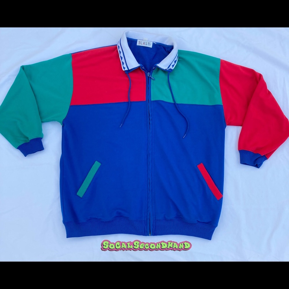Vintage Blast full zip mens medium sweatshirt jacket multi colored
